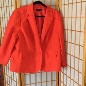 3/4 sleeve stretch poplin blazer 22W